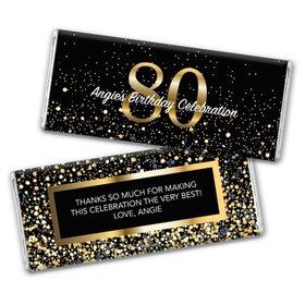 Personalized Milestone Elegant Birthday Bash 80 Chocolate Bar & Wrapper