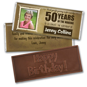 100th Birthday Personalized Embossed Chocolate Bar Years in the Making Photo