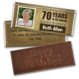 100th Birthday Personalized Embossed Chocolate Bar Years in the Making Photo