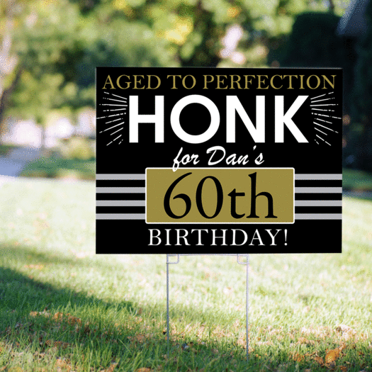 60th Birthday Yard Sign Personalized - Aged to Perfection