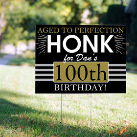 100th Birthday Yard Sign Personalized - Aged to Perfection