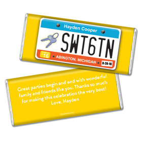 Birthday Personalized Chocolate Bar Sweet 16 License Plate