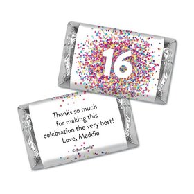 Personalized Birthday Hershey's Miniatures Sweet 16 Confetti Burst