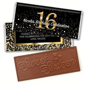 Personalized Milestone Elegant Birthday Bash 16 Chocolate Bar & Wrapper