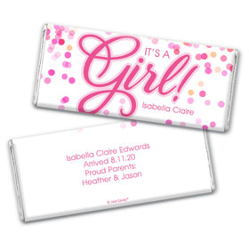 Personalized Bubbles Baby Girl Birth Announcement Hershey's Chocolate Bar & Wrapper