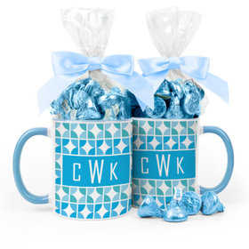 Personalized Baby Boy Announcement Pattern 11oz Mug with Hershey's Kisses