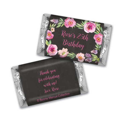Bonnie Marcus Collection Chocolate Candy Bar & Wrapper Floral Embrace Birthday Favors