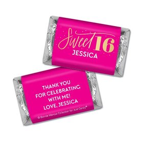 Personalized Bonnie Marcus Sweet 16 Pink & Gold Hershey's Miniatures