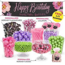 Personalized Birthday Floral Embrace Deluxe Candy Buffet