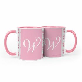 Personalized Baby Girl Announcement Hearts 11oz Mug