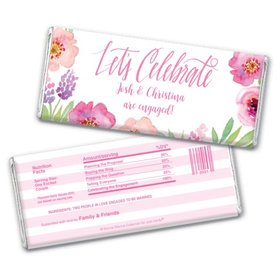 Bonnie Marcus Collection Personalized Chocolate Bar Chocolate & Wrapper Floral Embrace Engagement Favors