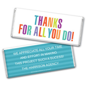 Personalized Bonnie Marcus Business Thank you Stripes Chocolate Bar & Wrapper