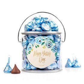 Bonnie Marcus Collection Mother's Day Blue Flowers Silver Paint Can with Sticker