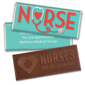 Personalized Bonnie Marcus Collection Nurse Appreciation Red Heart Embossed Nurse Chocolate Bar