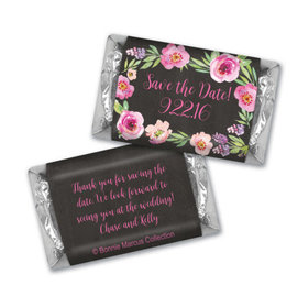 Bonnie Marcus Collection Chocolate Candy Bar & Wrapper Floral Embrace Save the Date Favors