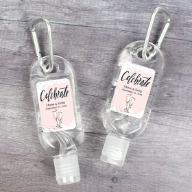 Personalized Hand Sanitizer with Carabiner 1 fl. oz bottle - Wedding The Bubbly