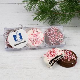 Personalized Add Your Logo Peppermint Chocolate Covered Oreos in Box with Gift Tag
