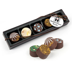 Personalized Valentine's Day Add Your Logo Gourmet Belgian Chocolate Truffle Gift Box (5 Truffles)