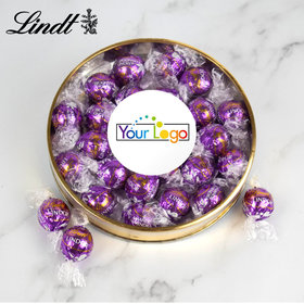 Personalized Add Your Logo Large Gold Lindt Gift Tin