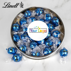 Personalized Add Your Logo Large Silver Lindt Gift Tin