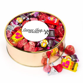 Personalized Valentine's Day Add Your Logo Extra-Large Plastic Tin Hershey's & Reese's Mix