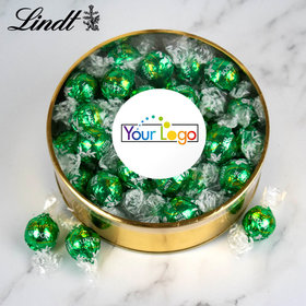 Personalized Add Your Logo Extra Large Gold Lindt Gift Tin