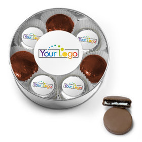Personalized Add Your Logo Chocolate Covered Oreo Cookies XL Plastic Tin