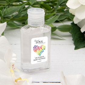 Personalized Hand Sanitizer 2 fl. oz bottle - Baby Shower Love Rainbow