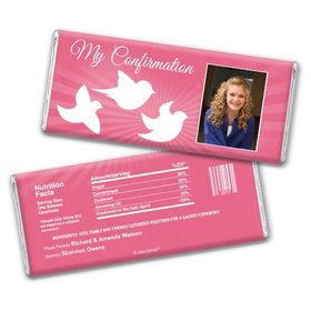 Confirmation Personalized Chocolate Bar Peace Doves