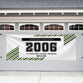 Personalized Class Reunion Garage Banner - Spirit Stripes
