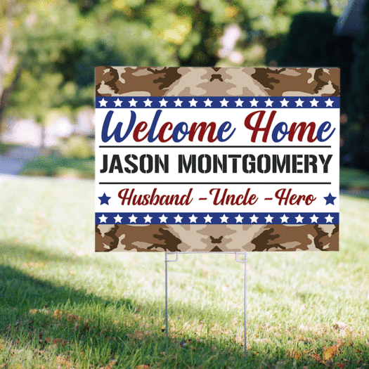 Personalized Welcome Home Army Yard Sign
