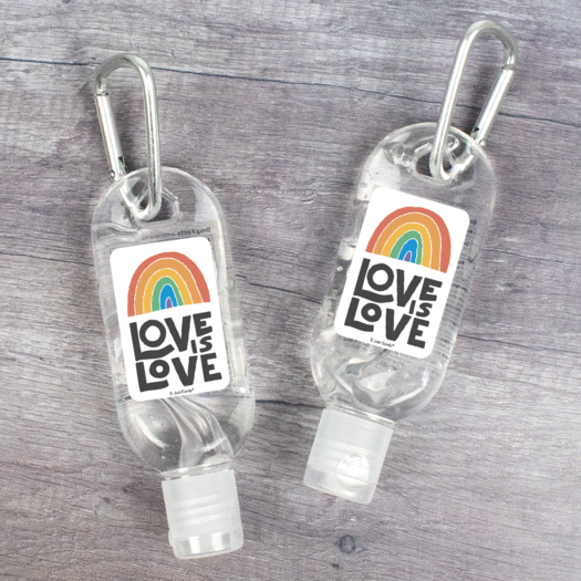 Hand Sanitizer with Carabiner 1 oz Bottle - Love is Love