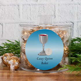 Personalized Communion-Chalice Lindor Truffles Canister Gift