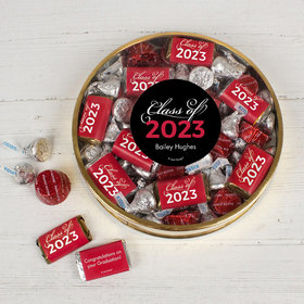 Personalized Graduation Class Of Large Gold Plastic Tin Hershey's & JC Peanut Butter Cups