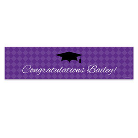 Personalized Checker Pattern Graduation 5 Ft. Banner