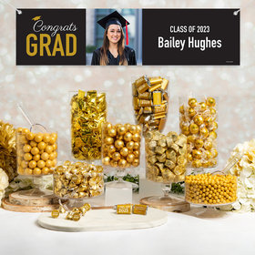 Personalized Gold Graduation Photo Deluxe Candy Buffet