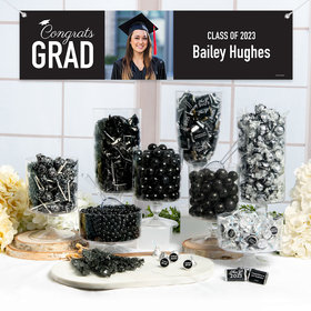 Personalized Black Graduation Photo Deluxe Candy Buffet