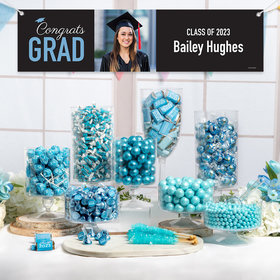 Personalized Light Blue Graduation Photo Deluxe Candy Buffet