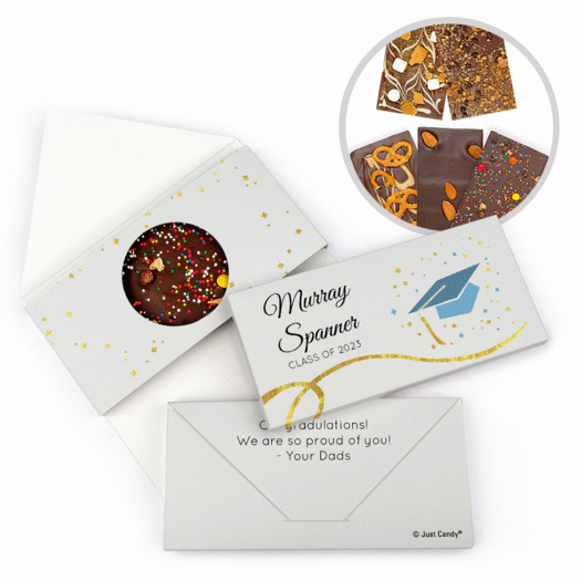 Personalized Graduation Cap and Confetti Gourmet Infused Belgian Chocolate Bars (3.5oz)