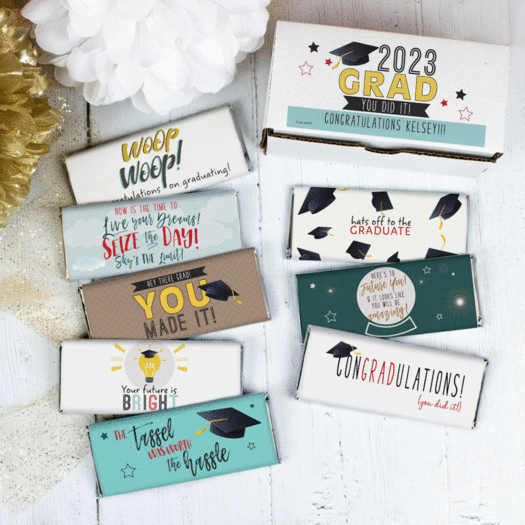Personalized Graduation Candy Gift Box Hershey's Chocolate Bars (8 Pack)
