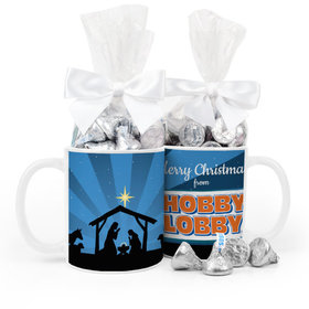Personalized Christmas Holy Night Nativity 11oz Mug with Hershey's Kisses