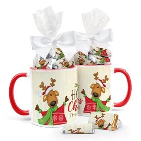 Personalized Christmas Jolly Reindeer 11oz Mug with Hershey's Miniatures