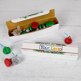 Personalized Winter Greenery Large Box with Kisses - Add Your Logo