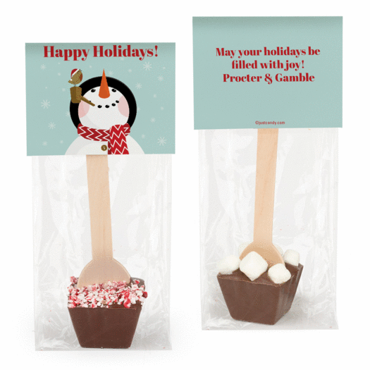 Personalized Happy Holidays Snowman Hot Chocolate Spoon