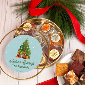 Personalized Season's Greetings Tin with Brownies