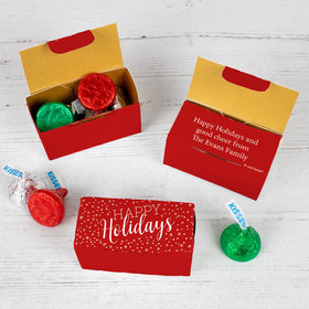 Personalized Happy Holidays Small Box with Kisses