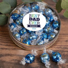 Personalized Father's Gift Gifts Large Plastic Tin with Lindt Truffles (24pcs) - Best Dad Ever
