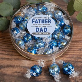Personalized Father's Gift Gifts Large Plastic Tin with Lindt Truffles (24pcs) - Special Dad