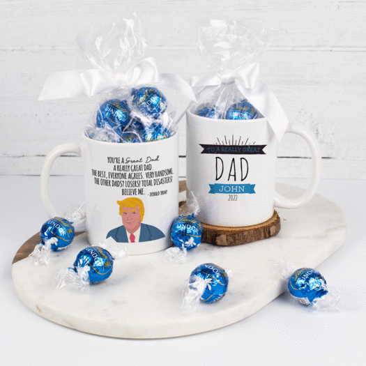 Personalized Dad 11oz Mug with Lindor Truffles - Trump