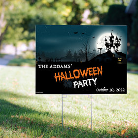 Personalized Halloween Yard Sign - Haunted House Party